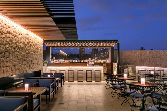 Rooftop bar at Hotel Bondi, ideal for evening events and cocktail receptions.