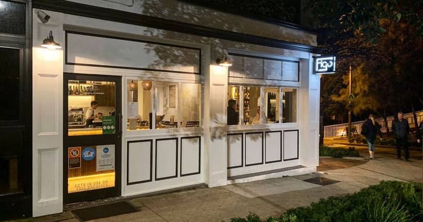 Modern Figo Restaurant Bar venue with large windows, ideal for networking events or gatherings.