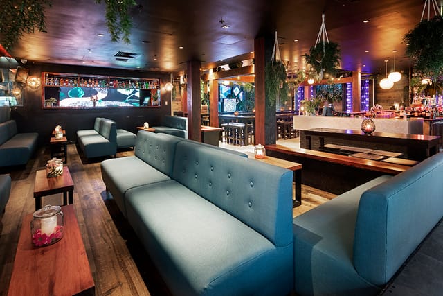 La Di Da private function room with modern lounge seating for corporate networking and events.