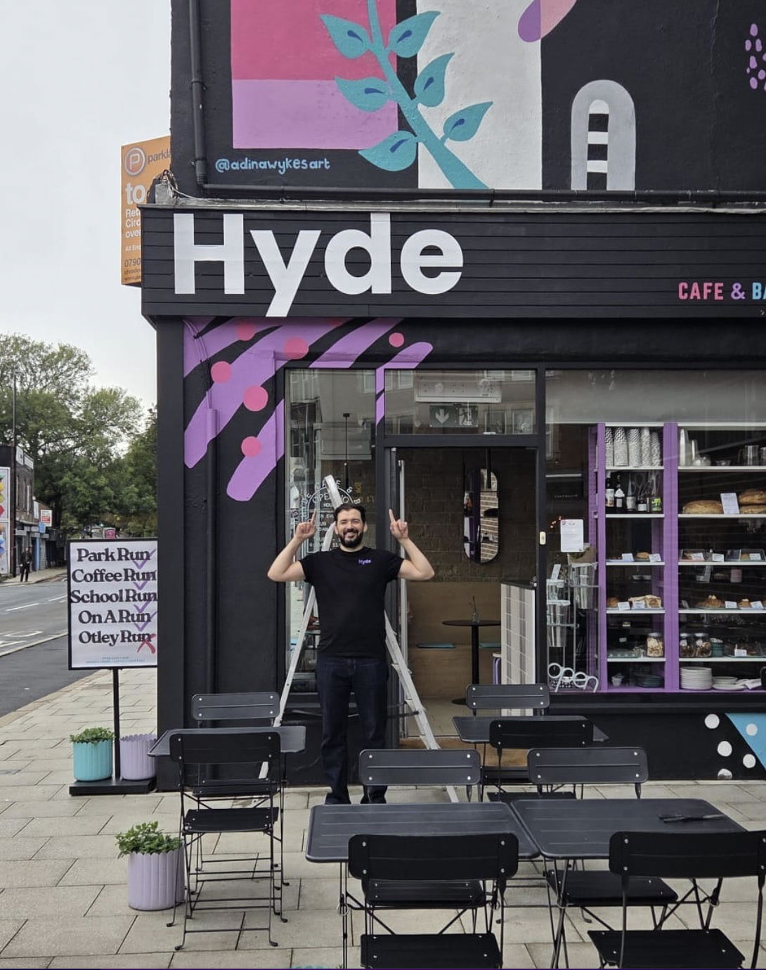Alt text: Inviting Hyde Cafe + Bar in Leeds, perfect for networking events with outdoor seating.