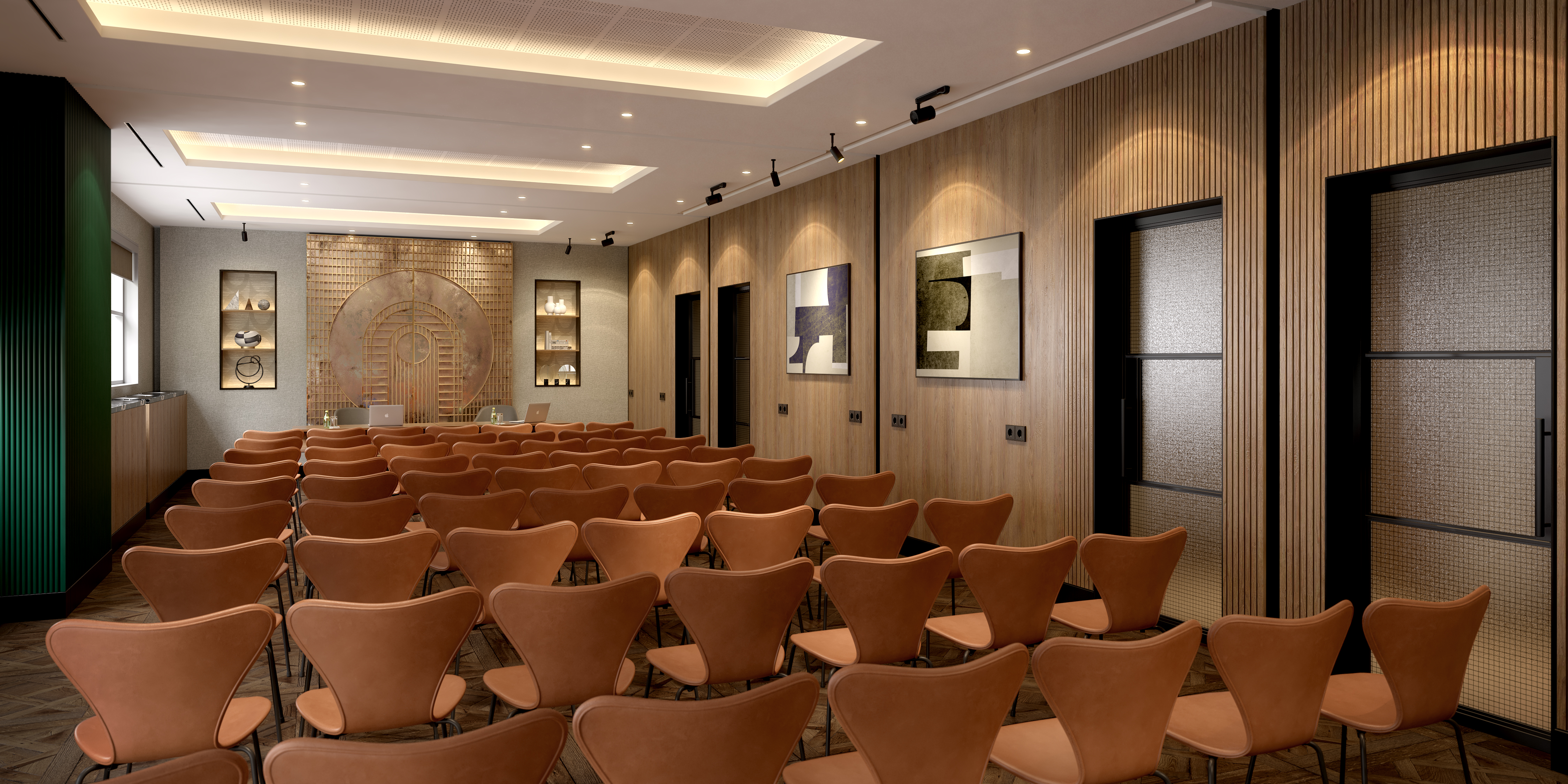 Hyatt Regency London Olympia meeting room with modern seating for workshops and presentations.