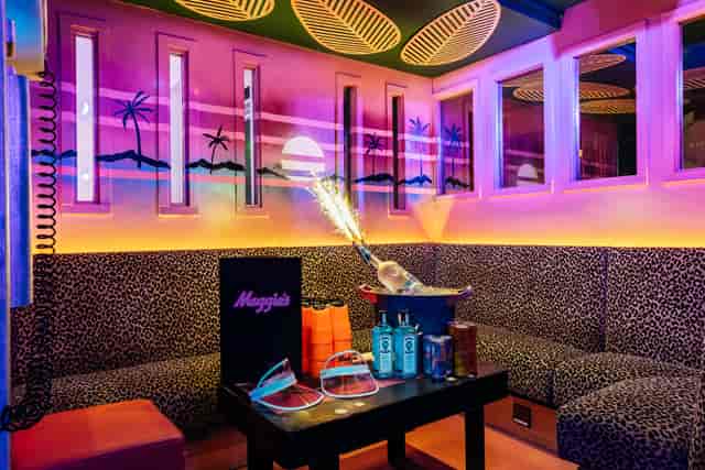 Vibrant private event space for 81-150 guests, perfect for celebrations and networking.