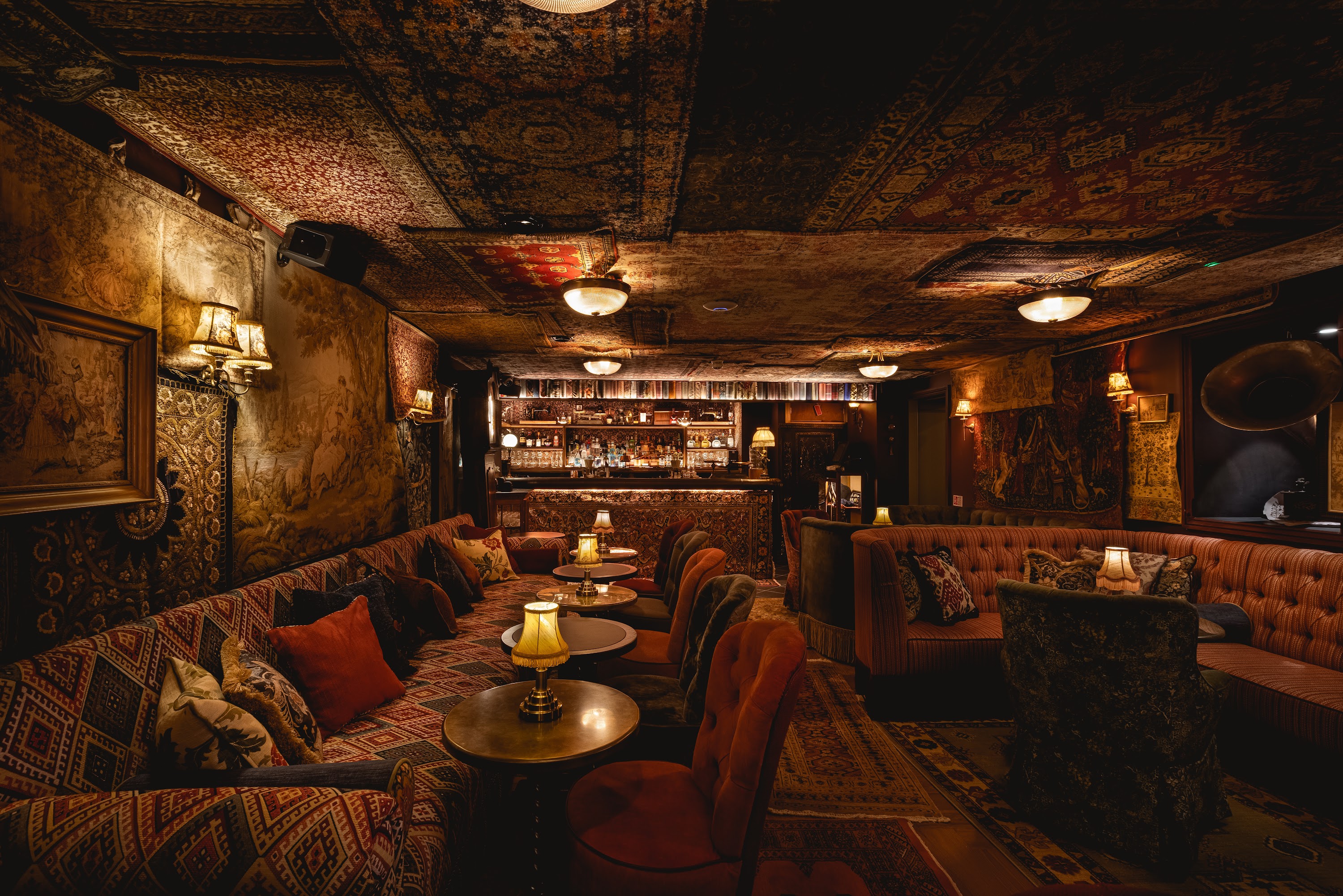 Cozy vintage lounge at Mr Fogg's Pawnbrokers, ideal for upscale events and intimate gatherings.