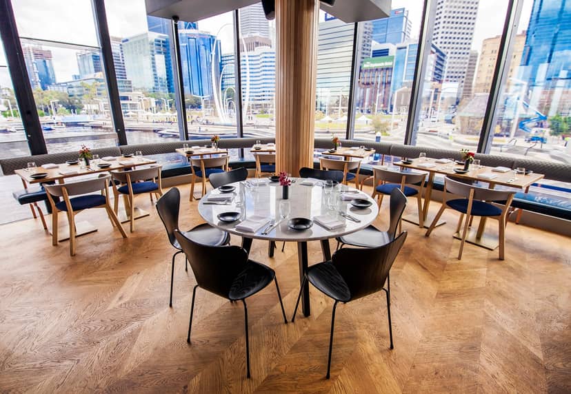 The Boardwalk at The Reveley: Panoramic city views, ideal for corporate lunches and networking.