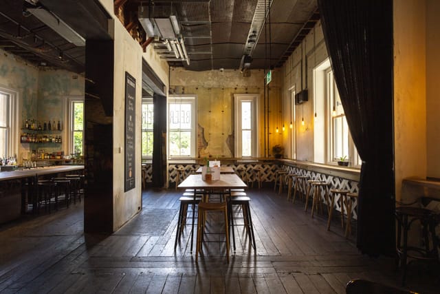 Industrial-chic Beer Corner venue for evening receptions and networking events.
