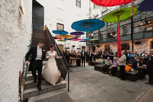 Long Chim courtyard with grand staircase, ideal for luxury social events and gala venue hire.