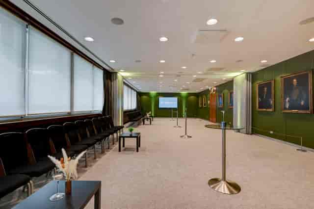 "Modern event space at RCP London, ideal for meetings and presentations"