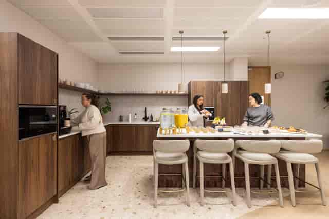 Vantage Meeting Room with refreshment station for networking and corporate breakout events.
