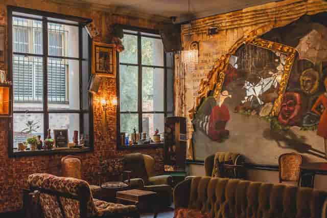 Intimate speakeasy bar, Lower Level Wolf Lane, ideal for small-group brainstorming or networking.