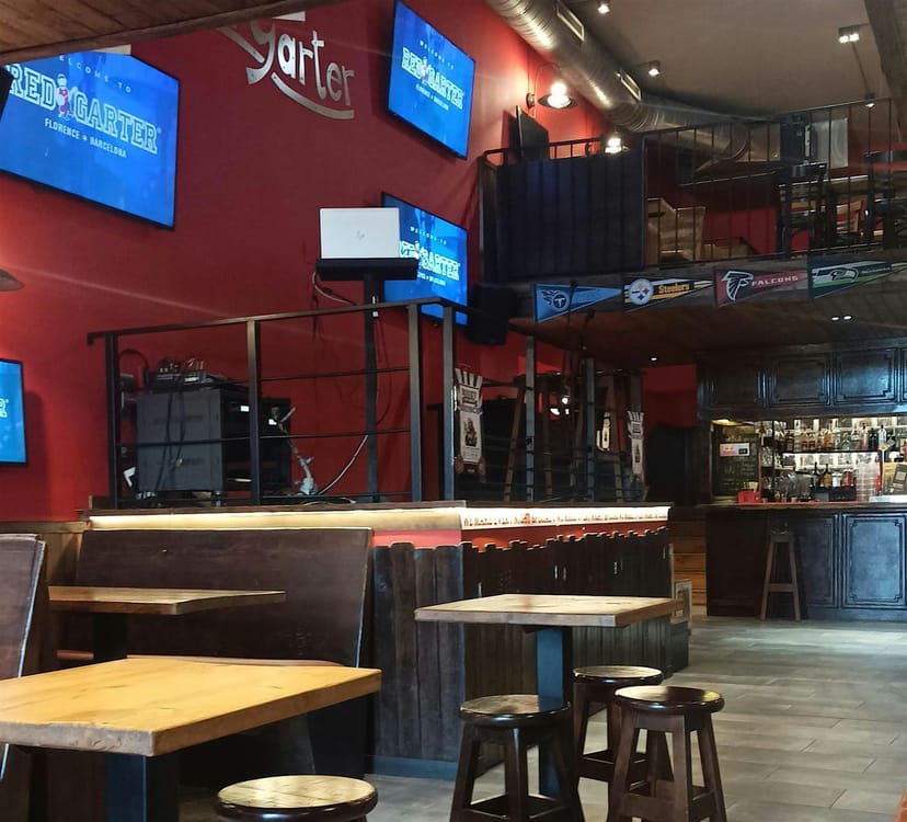 Reserved tables at Red Garter Barcelona for sports hospitality or informal corporate networking.