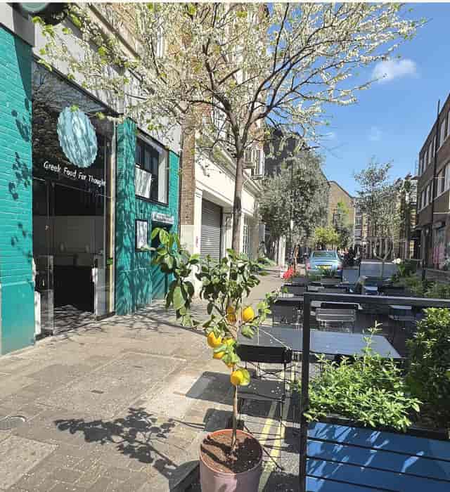 Charming YAYACAS restaurant with outdoor seating for casual events and gatherings.