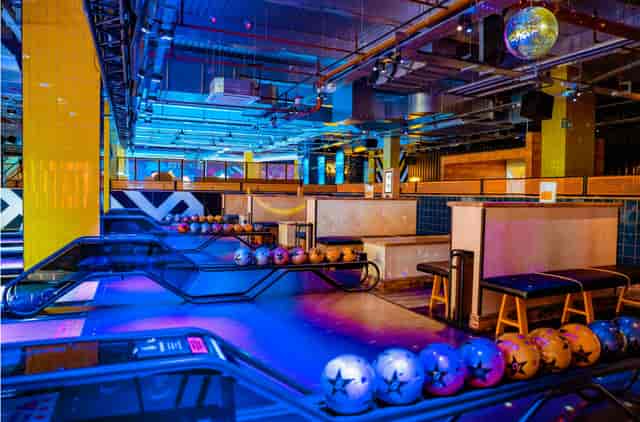Vibrant bowling venue at The Strike Zone, ideal for corporate outings and team-building events.