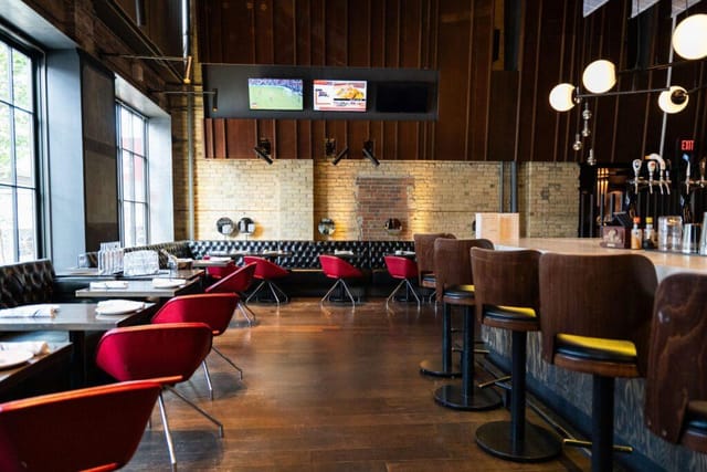 The Green Room at The Carbon Bar: modern restaurant for meetings and networking events.