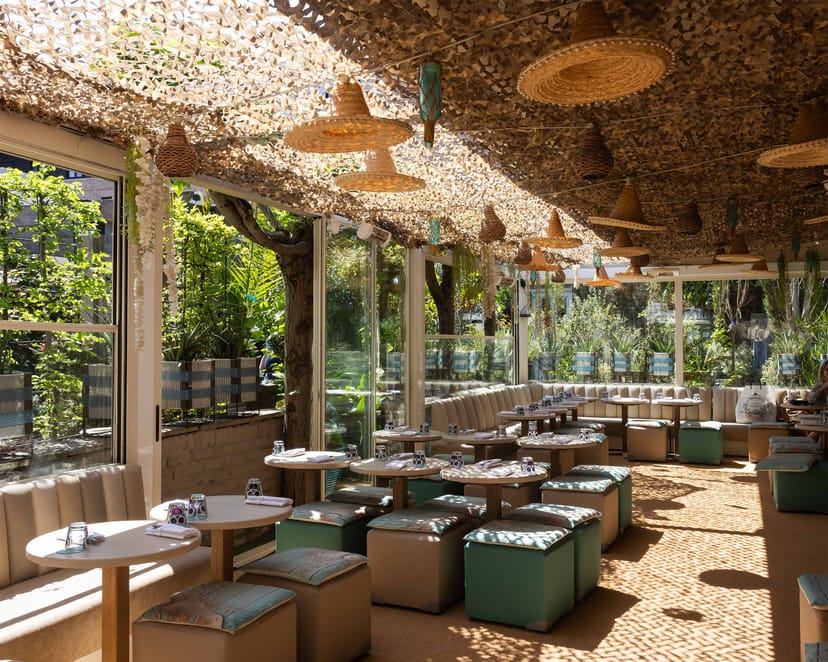 Vibrant dining space at Mezcalito Chelsea, ideal for meetings and events.