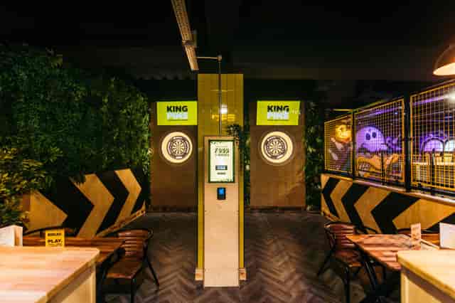 Modern event space in The Bullseye Zone, Belfast with vibrant decor for casual gatherings.