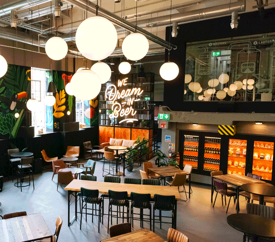 Barrel Room at Guinness Brewery, vibrant space for casual networking events and tastings.
