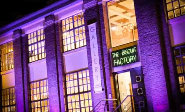 "The Biscuit Factory Birmingham venue entrance, ideal for events and exhibitions."