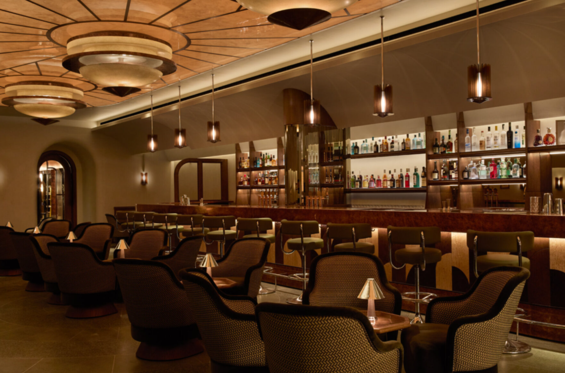 Sophisticated Gambit Bar at The Newman hotel, perfect for networking events and gatherings.