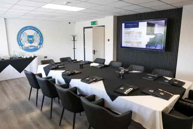 Peterborough United boardroom for corporate meetings and executive presentations.