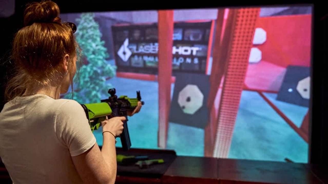 Point Blank Leeds simulation range, team building event.