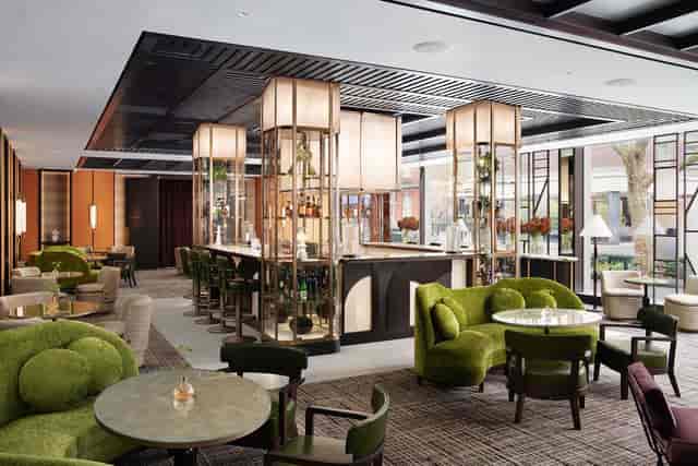 Palm Court Lounge at Royal Adelaide Hotel: Modular seating for networking and cocktail events.