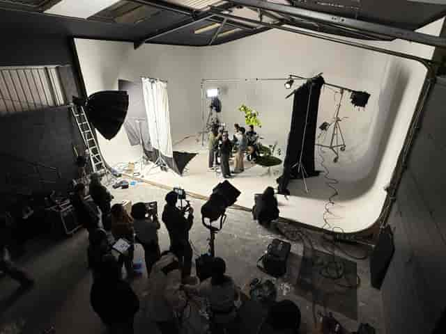 Warehouse One studio with cyclorama wall for professional photo shoot and video production.
