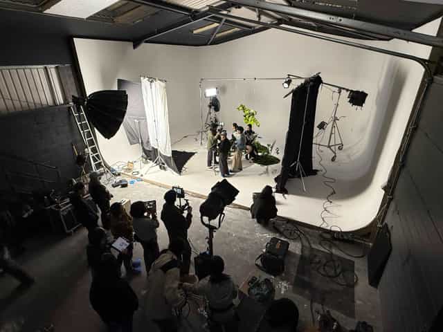 Warehouse One studio with cyclorama wall for professional photo shoot and video production.