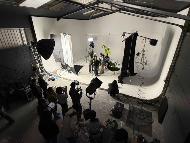 Warehouse One studio with cyclorama wall for professional photo shoot and video production.