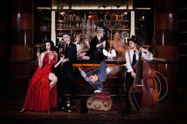 Crazy Coqs Main Space interior, immersive luxury gala venue, VIP entertainment lounge.