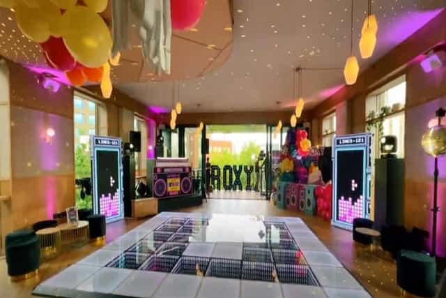 The Playroom event space with LED dance floor for immersive brand activations and corporate parties.