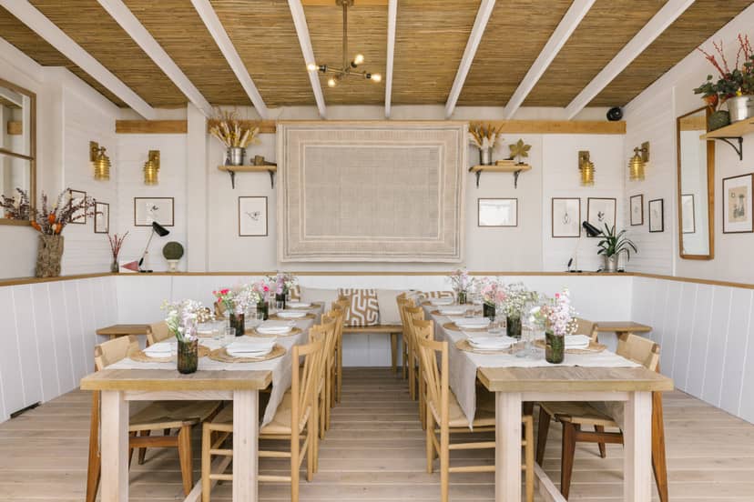 Rustic-chic Playroom venue with wood decor for corporate dinners and bridal events.