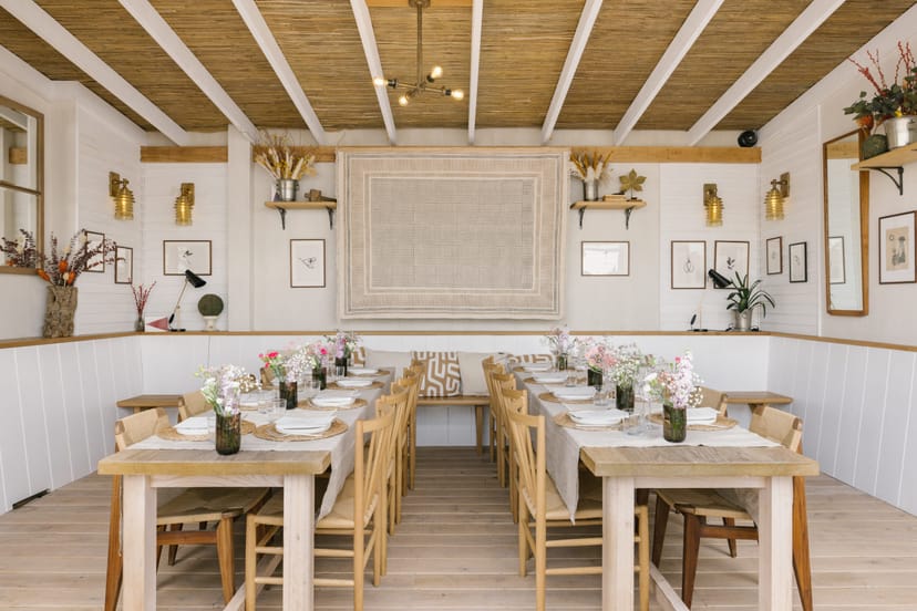Rustic-chic Playroom venue with wood decor for corporate dinners and bridal events.