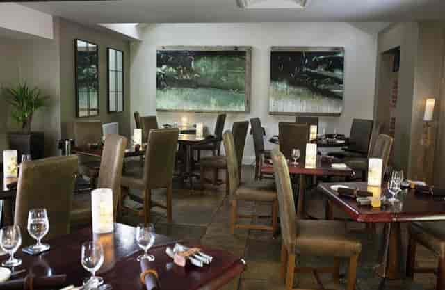 Elegant dining space at Sat Bains, perfect for intimate events and gatherings.
