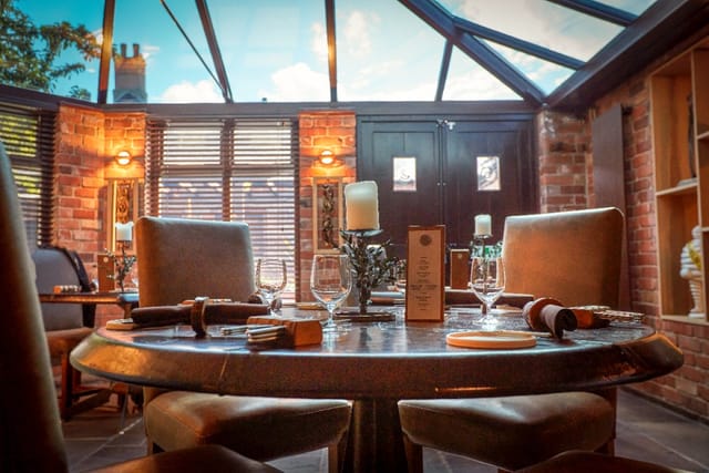 Courtyard Garden at Restaurant Sat Bains, ideal for intimate dining events or meetings.