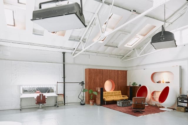 Spacious Whole Venue Stealth with high ceilings for creative meetings and events.
