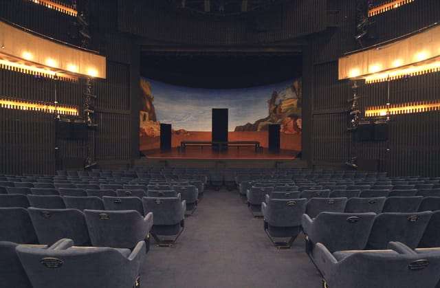 Main Stage at Nottingham Playhouse: spacious theater ideal for events and performances.