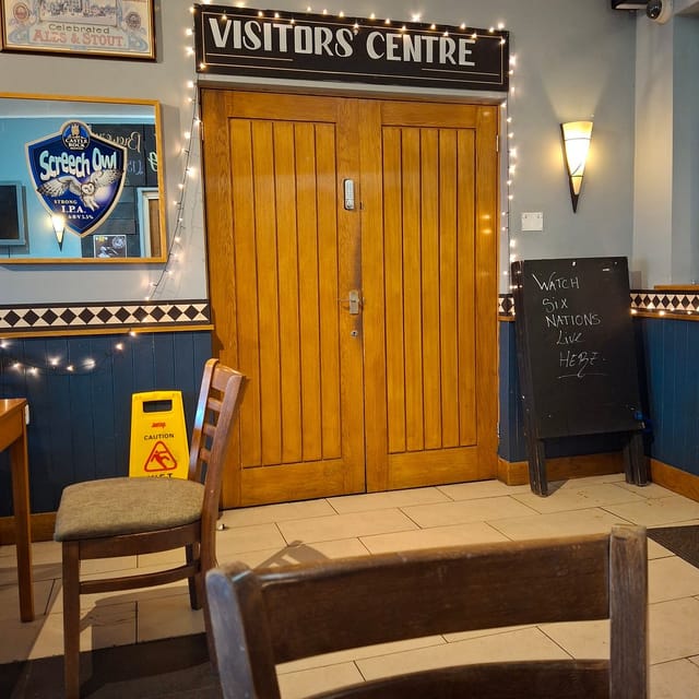 Cozy venue entrance at The Vat & Fiddle, ideal for small gatherings and events.