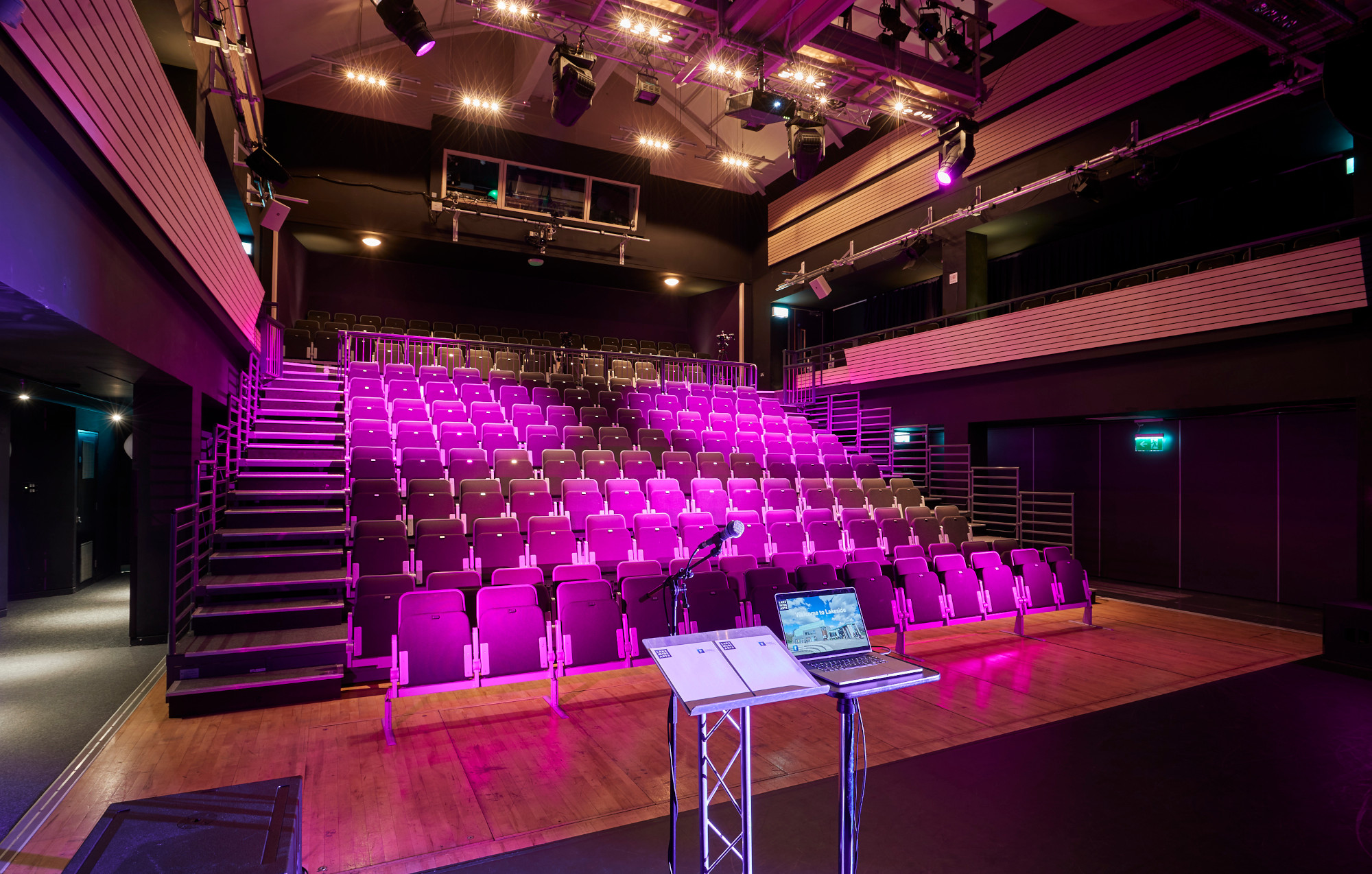 Modern auditorium at Angear Visitor Centre, perfect for presentations and events.