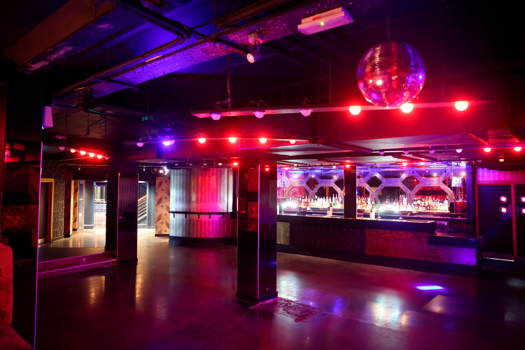 Versatile event space at The Palais Nottingham with mood lighting, ideal for parties.