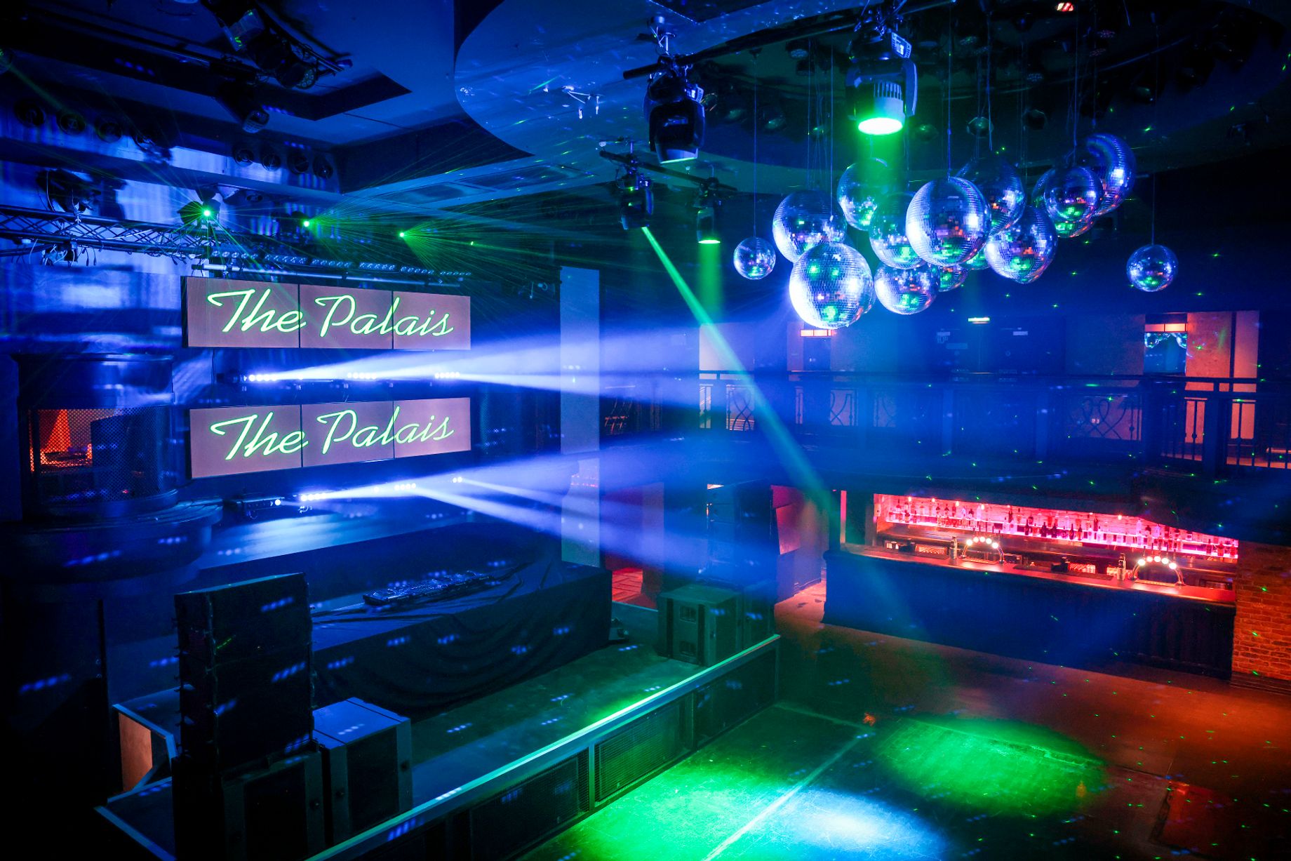 Vibrant venue in The Palais Nottingham with dramatic lighting, ideal for events. - Banner