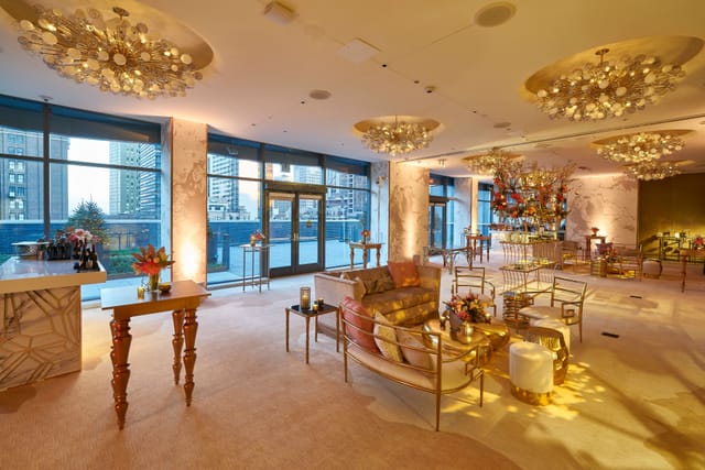 Cedar Ballroom, Viceroy Chicago: elegant event space with natural light and modern decor