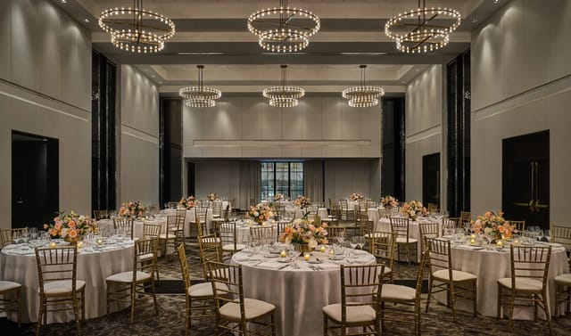 Elegant Grand Ballroom at The Pendry Chicago, perfect for upscale weddings and corporate events.