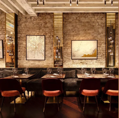 Sophisticated dining space in Whole restaurant, ideal for gatherings and corporate events.