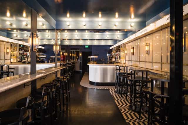 Sleek Basement Bar in Swift Soho, ideal for intimate networking and cocktail receptions.