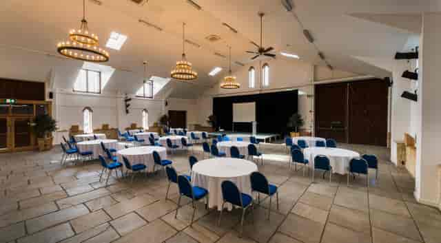 Worton Hall Main Hall event space, stage, conference, wedding