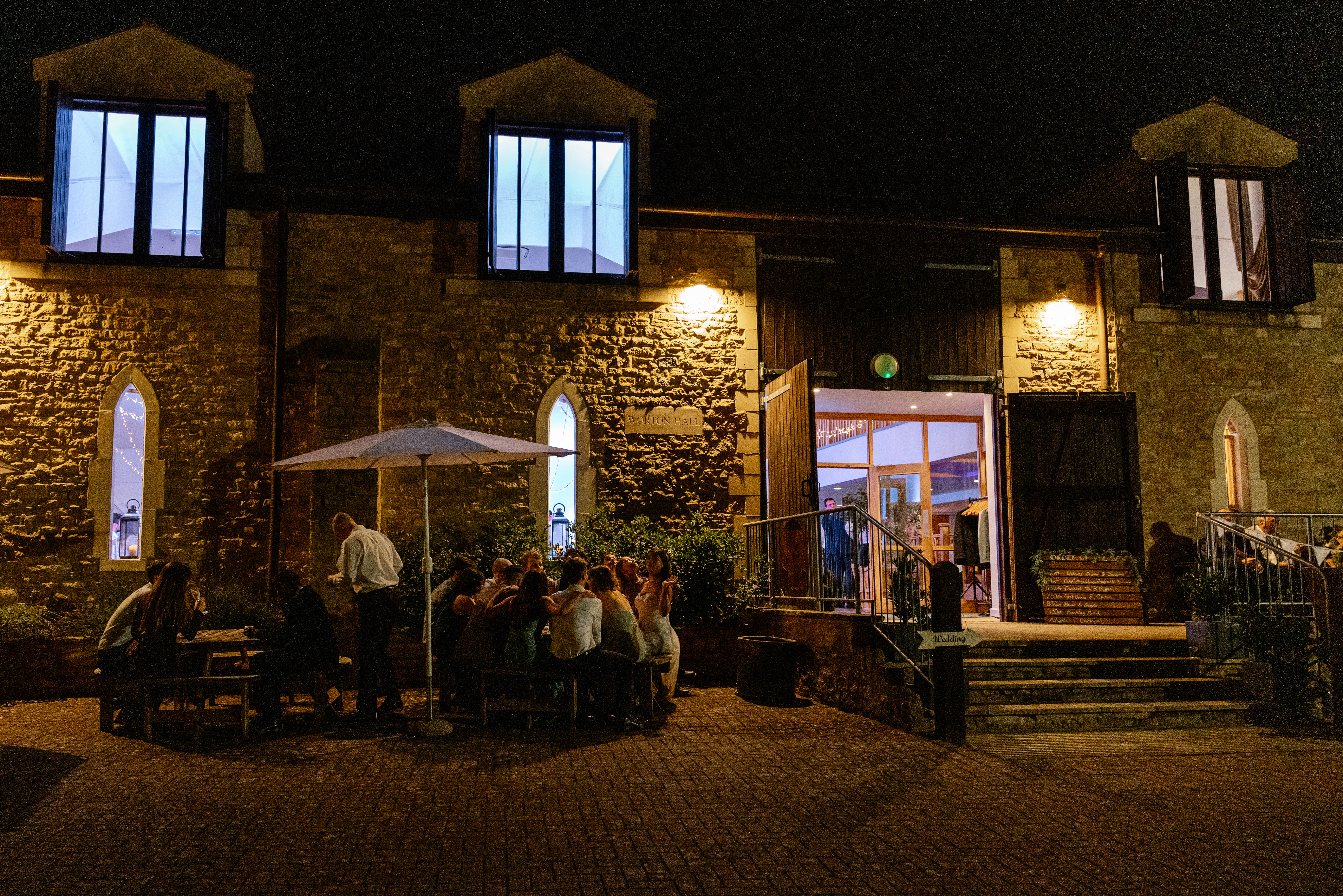 Worton Hall rustic night event romantic wedding venue