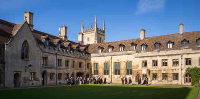 Historic Old Courts at Harvey Court: timeless academic conference venue and outdoor reception space.