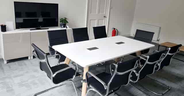 MYCO Edinburgh boardroom meeting, presentation screen