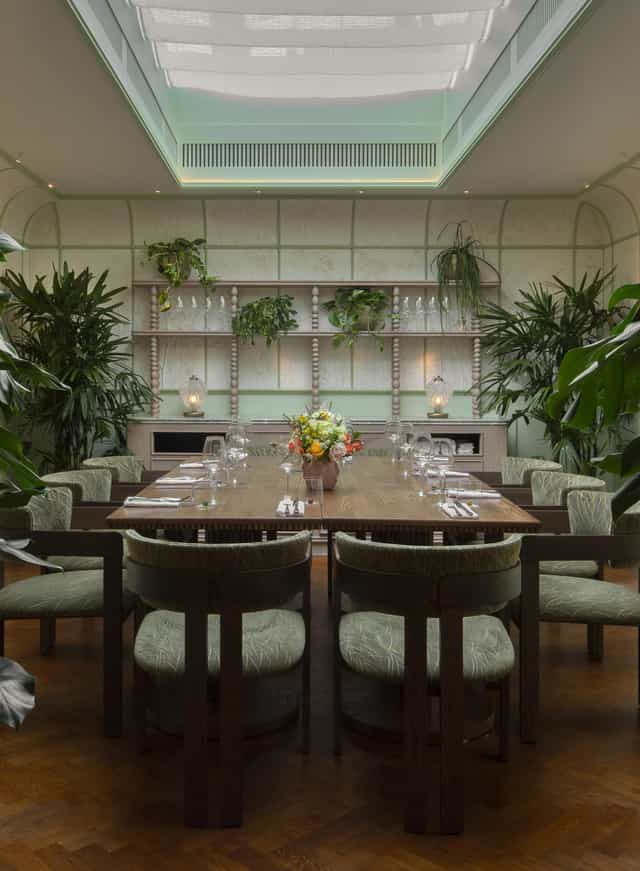 SiLVA Restaurant private dining room with biophilic design for executive dinners and events.