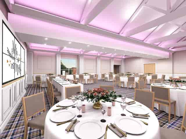 Carden Suite ballroom, flexible lighting, banquet, corporate event